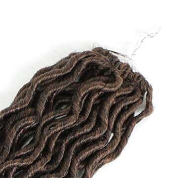 20 Inch 3 Packs Crochet Hair Curly Faux Locs Crochet Hair goddess locs crochet hair wavy faux locs with curly ends Synthetic Braiding Hair Extension(3 Packs Goddess Locs Crochet Hair, 1B/30)