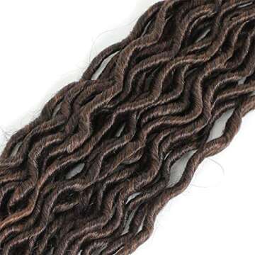 20 Inch 3 Packs Crochet Hair Curly Faux Locs Crochet Hair goddess locs crochet hair wavy faux locs with curly ends Synthetic Braiding Hair Extension(3 Packs Goddess Locs Crochet Hair, 1B/30)