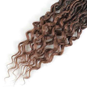 20 Inch 3 Packs Crochet Hair Curly Faux Locs Crochet Hair goddess locs crochet hair wavy faux locs with curly ends Synthetic Braiding Hair Extension(3 Packs Goddess Locs Crochet Hair, 1B/30)