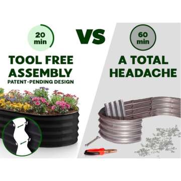 Galvanized Raised Garden Beds Outdoor // 4×2×1 ft (2-Pack) Planter Raised Beds for Gardening, Vege...