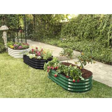 Galvanized Raised Garden Beds Outdoor // 4×2×1 ft (2-Pack) Planter Raised Beds for Gardening, Vegetables, Flowers // Large Metal Garden Box (Black) // Patent Pending Tool-Free Assembly