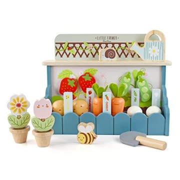 PairPear Wooden Garden Toy Playset - Fun & Educational Toddler Playset