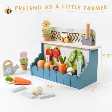 PairPear Wooden Garden Toy Playset for Toddlers Learning Fun
