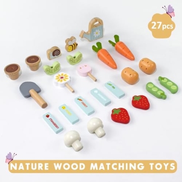 PairPear Wooden Garden Toy Playset for Toddlers Learning Fun