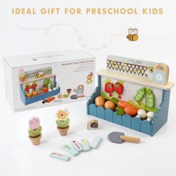 PairPear Wooden Garden Toy Playset for Toddlers Learning Fun