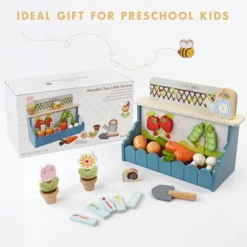 PairPear Wooden Garden Toy Playset for Toddlers Learning Fun