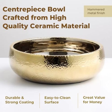 Elegant Gold-plated Ceramic Bowl for Home Decor