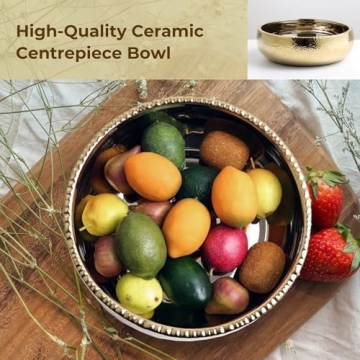 Elegant Gold-plated Ceramic Bowl for Home Decor