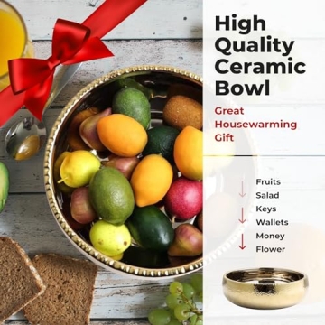 Elegant Gold-plated Ceramic Bowl for Home Decor