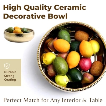 Elegant Gold-plated Ceramic Bowl for Home Decor