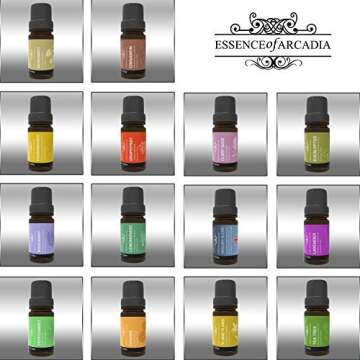 Set of Top 14 Aromatherapy Essential Oils 100% Pure (10ml Each) - Therapeutic Grade Oil (downloadable Diffuser Recipe Book) Ideal for Massage, Diffusers, Humidifiers + Perfect Gifts for All