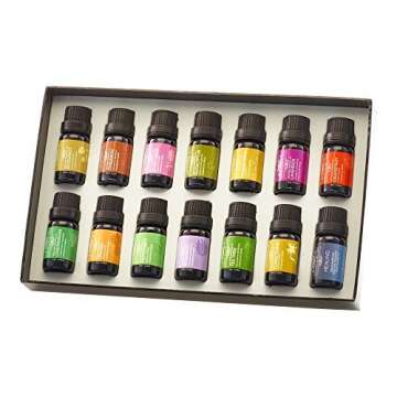 Set of Top 14 Aromatherapy Essential Oils 100% Pure (10ml Each) - Therapeutic Grade Oil (downloadable Diffuser Recipe Book) Ideal for Massage, Diffusers, Humidifiers + Perfect Gifts for All