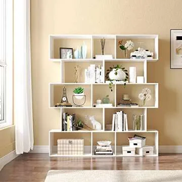 Yusong 5-Tier Geometric Bookshelf for Stylish Storage