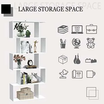 Yusong 5-Tier Geometric Bookshelf for Stylish Storage