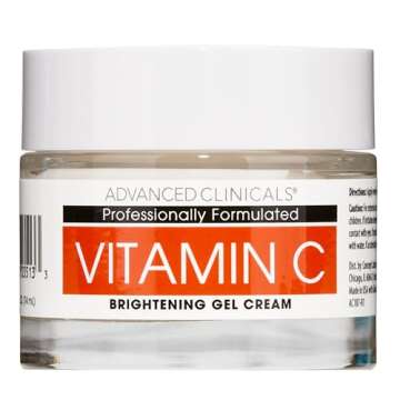 Advanced Clinicals Vitamin C Face Cream Moisturizer Skin Care Facial Lotion, Potent Vitamin C Gel Cream For Face Targets Dry Skin, Age Spots, Wrinkles, Hyperpigmentation, & Sun Damaged Skin, 2.5 Fl Oz