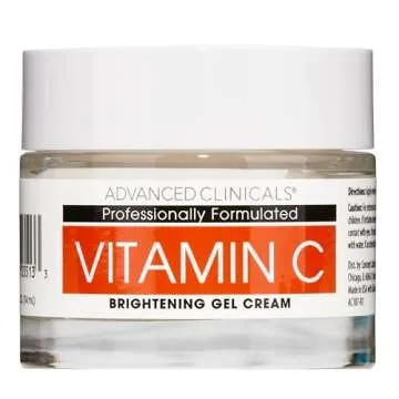 Advanced Clinicals Vitamin C Face Cream Moisturizer Skin Care Facial Lotion, Potent Vitamin C Gel Cream For Face Targets Dry Skin, Age Spots, Wrinkles, Hyperpigmentation, & Sun Damaged Skin, 2.5 Fl Oz