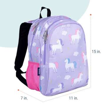 Wildkin 15-inch Kids Backpack – Durable, Padded, Adjustable for School & Travel - Unicorn