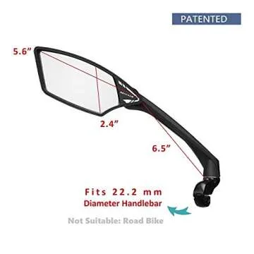 MEACHOW Scratch Resistant Bike Mirror with Anti-Glare Lens