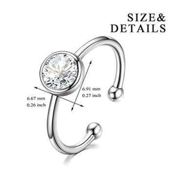 AOBOCO Adjustable April Birthstone Ring - Elegant Jewelry Gift