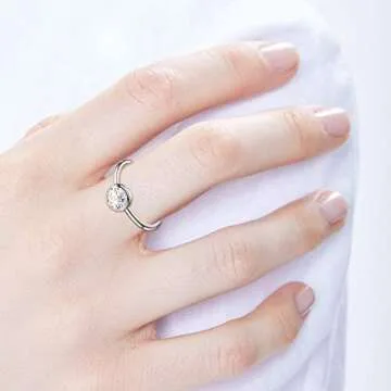 AOBOCO Adjustable April Birthstone Ring - Elegant Jewelry Gift