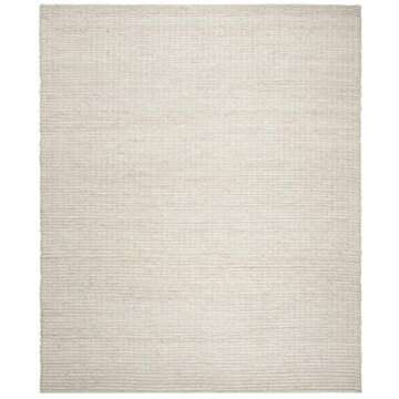 SAFAVIEH Natural Fiber Collection Area Rug - 9' x 12', Handmade White Jute for Comfortable Spaces