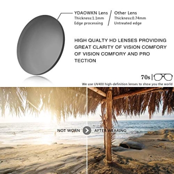 YDAOWKN Stylish UV400 Retro Aviator Sunglasses