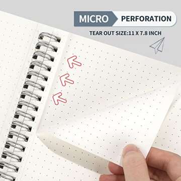 SUNEE 4 Pack Dotted Spiral Notebooks for Creative Note-Taking