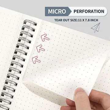 SUNEE 4 Pack Dotted Spiral Notebooks for Creative Note-Taking