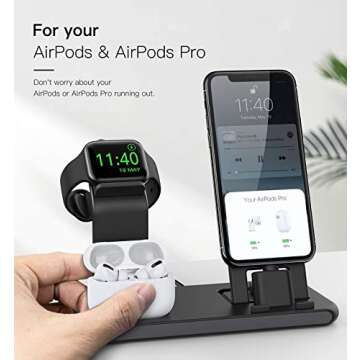 Conido 3 in 1 Charging Station for Apple Products, Stand for Apple Watch 7/SE/6/5/4/3/2/1, for AirPods Pro/3/2/1 Charging Dock, Charger Station for iPhone 13/12 mini/12 Pro Max/11Pro Max/XS Max/8Plus