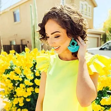 Vibrant Statement Tassel Drop Earrings for Women