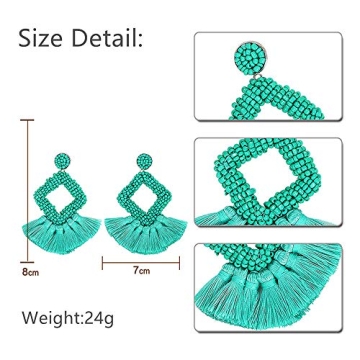 Vibrant Statement Tassel Drop Earrings for Women