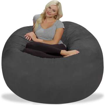 Chill Sack 5' Memory Foam Bean Bag Chair - Charcoal