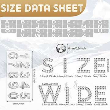 88 Pieces Rhinestone Alphabet Glitter Letter Stickers Shiny Number Self Adhesive Letters Stickers fo...