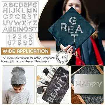 88 Rhinestone Glitter Letter Stickers for DIY Crafts