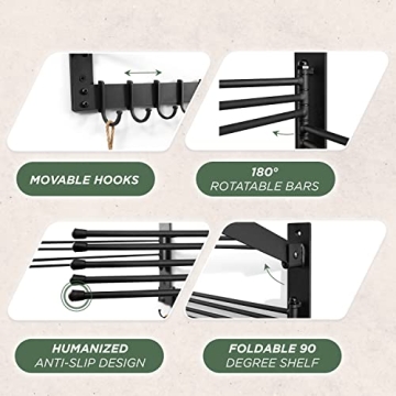 BATODA Space-Saving Wall-Mounted Laundry Drying Rack