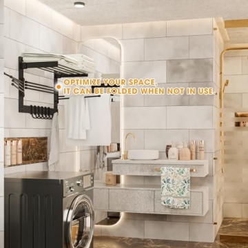 BATODA Space-Saving Wall-Mounted Laundry Drying Rack