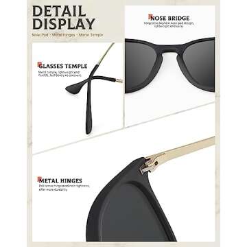 ANYLUV Womens Sunglasses Polarized Sunglasses-Womens: Trendy Sunglasses for Women 2024 UV400 Protection Round Classic Frame