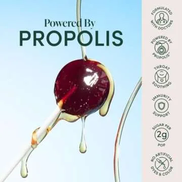 Beekeeper's Naturals Kids Throat Soothing Lollipops, Mixed Berry & Elderberry Doctor Formulated Immune Support, Vitamin D & Honey, 15 ct