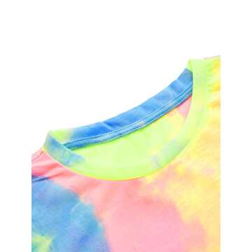 Verdusa Women's Vibrant Short Sleeve Tie Dye Tee Shirt