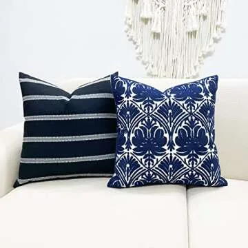 Slow Cow Geometric Rose Embroidery Throw Pillow Cover 18x18