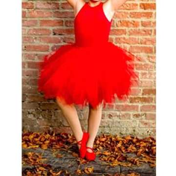 Dressever Vintage 1950s Short Tulle Petticoat Ballet Bubble Tutu Red Medium