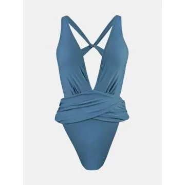 CUPSHE One Piece Women Swimsuit Deep V Neck Stylish Bathing Suit