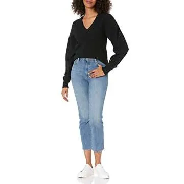 Chic 80's Inspired Pleated Shoulder Sweater for Women