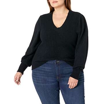Chic 80's Inspired Pleated Shoulder Sweater for Women
