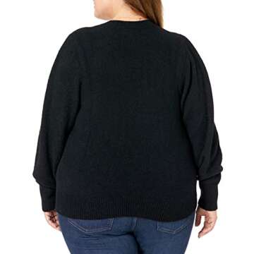 Chic 80's Inspired Pleated Shoulder Sweater for Women