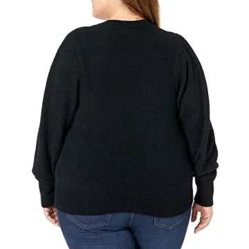 Chic 80's Inspired Pleated Shoulder Sweater for Women