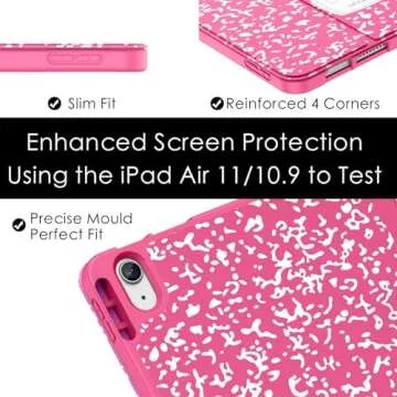 Soke for New iPad Air 11 Inch Case (M2) 2024, iPad Air 5th/4th Generation Case 10.9 Inch(2020-2022) with Pencil Holder, Soft TPU Back Cover & Auto Sleep/Wake, for iPad Air 11"/10.9", Book HotPink