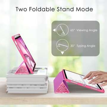 Soke for New iPad Air 11 Inch Case (M2) 2024, iPad Air 5th/4th Generation Case 10.9 Inch(2020-2022) with Pencil Holder, Soft TPU Back Cover & Auto Sleep/Wake, for iPad Air 11"/10.9", Book HotPink