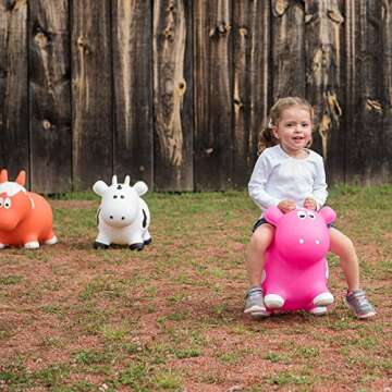 Farm Hoppers Inflatable Bouncing Pink Cow for Toddlers