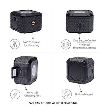 Lume Cube AIR Magnetic LED Light for Photo, Video, and Content Creation, Waterproof On-Camera LED fo...